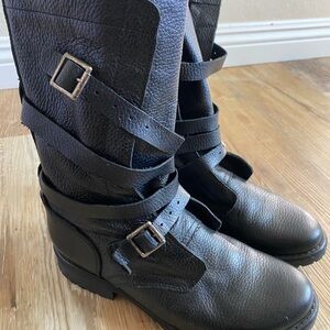 Steve Madden Banddit Black Leather Boots Sz 9